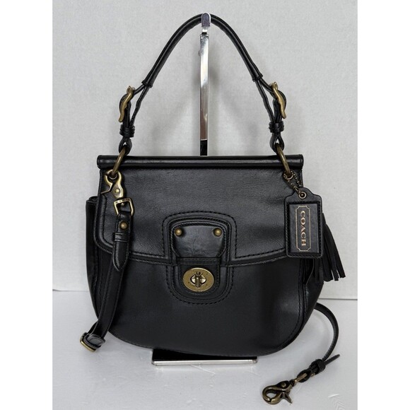 Vtg. Y2K Coach Willis Bag 70th Anniversary 19132 Limited Black Leather Shoulder - Picture 1 of 16
